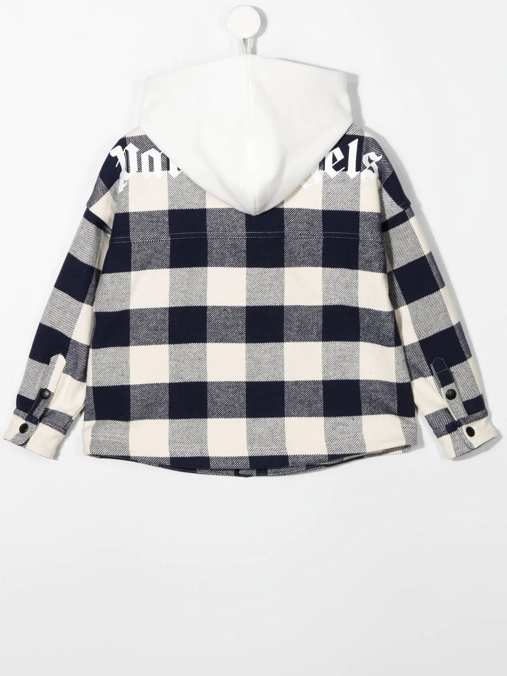 PALM ANGELS KIDS Overshirt Hoodie Navy/White - MAISONDEFASHION.COM