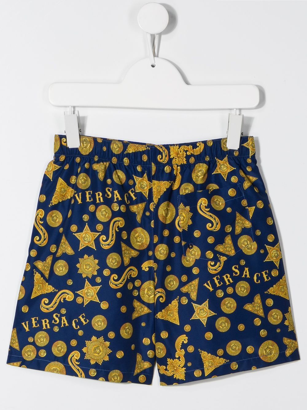 VERSACE KIDS Logo Print Swimshorts Blue - Maison De Fashion 