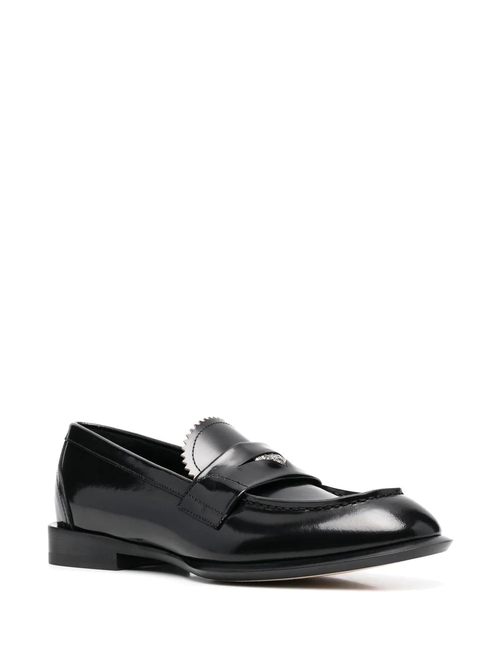 Alexander McQueen Coin Embellished Loafers Black - MAISONDEFASHION.COM