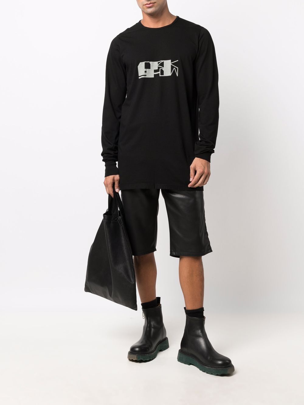 RICK OWENS DRKSHDW Logo Longsleeve T-Shirt Black - MAISONDEFASHION.COM