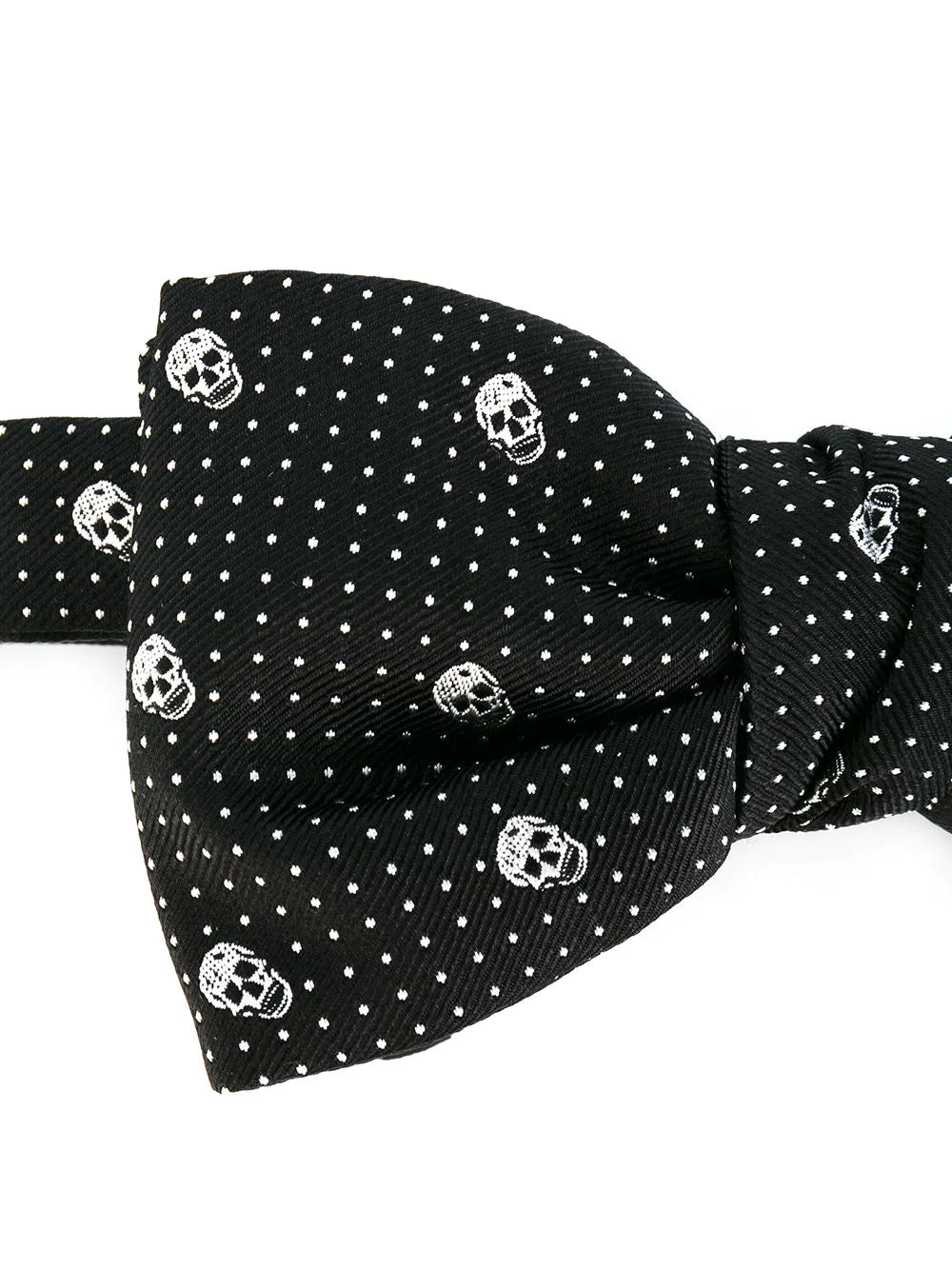 ALEXANDER MCQUEEN Skull Polka Dot Print Bow Tie Black/White - MAISONDEFASHION.COM