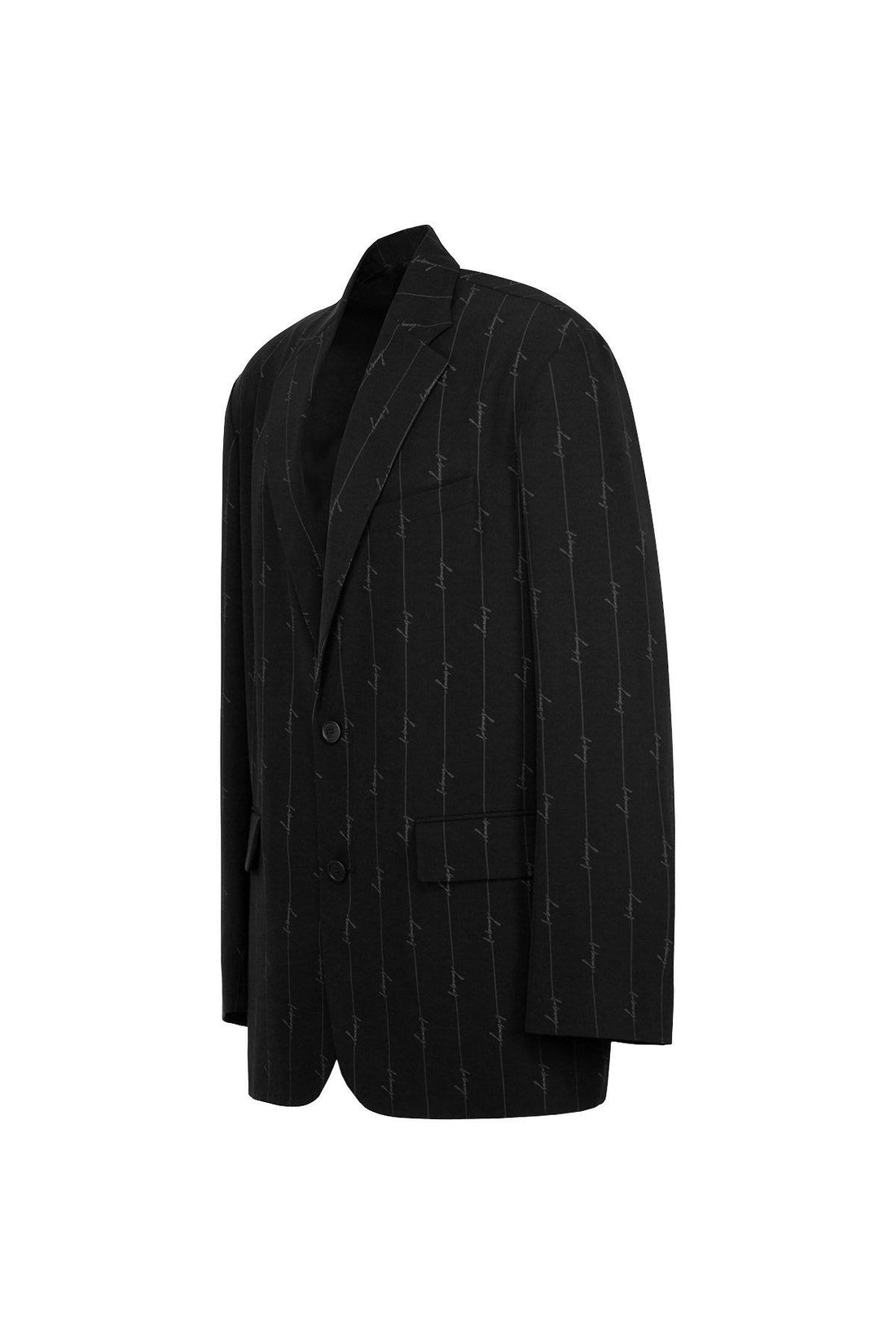 BALENCIAGA Logo Stripe Blazer Black - Maison De Fashion 