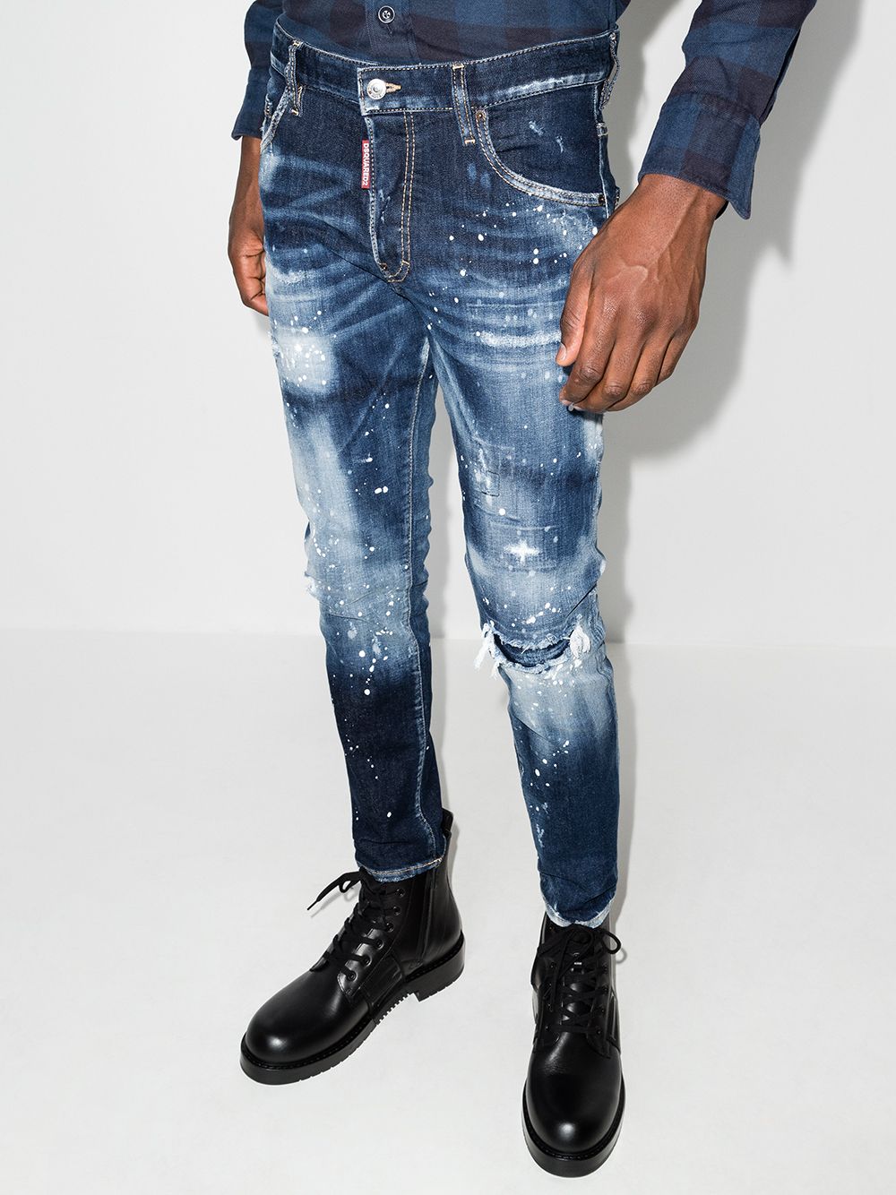 DSQUARED2 Skater skinny jeans Blue - MAISONDEFASHION.COM