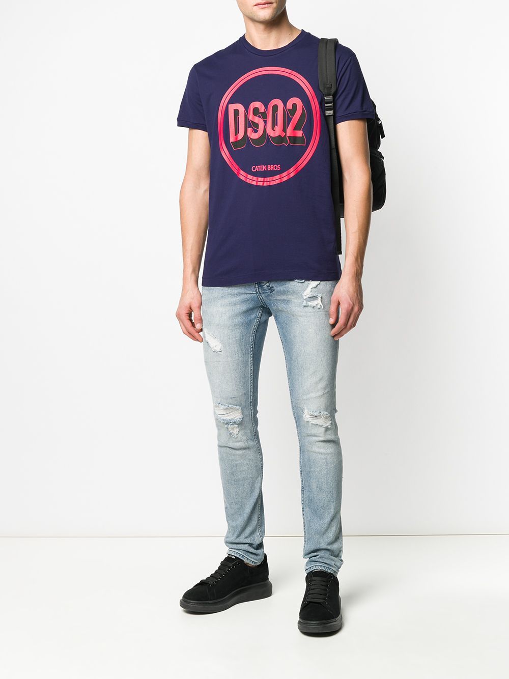 DSQUARED2 Logo print T-shirt Navy - Maison De Fashion 