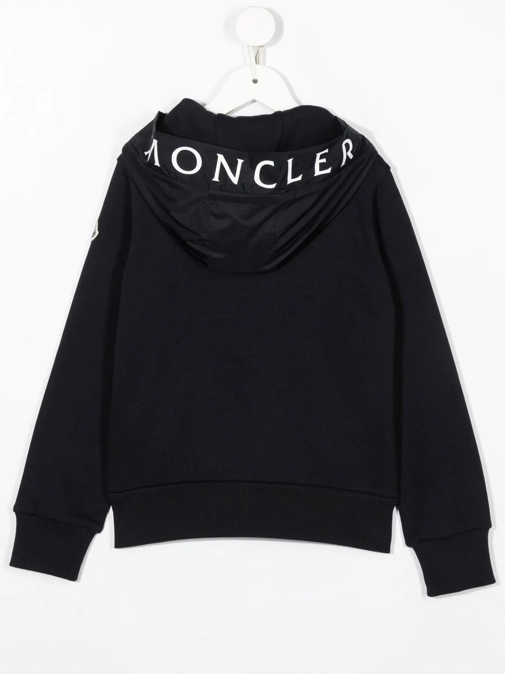 MONCLER KIDS Logo-Print Zipped Hoodie Navy - MAISONDEFASHION.COM