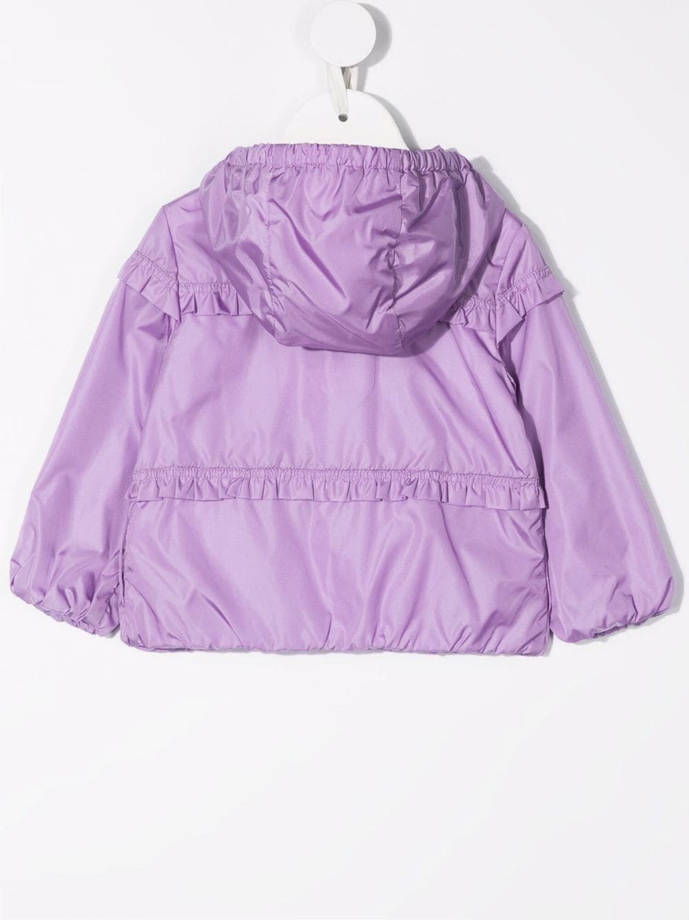 MONCLER BABY Ruffle-Trim Hooded Jacket Purple - MAISONDEFASHION.COM