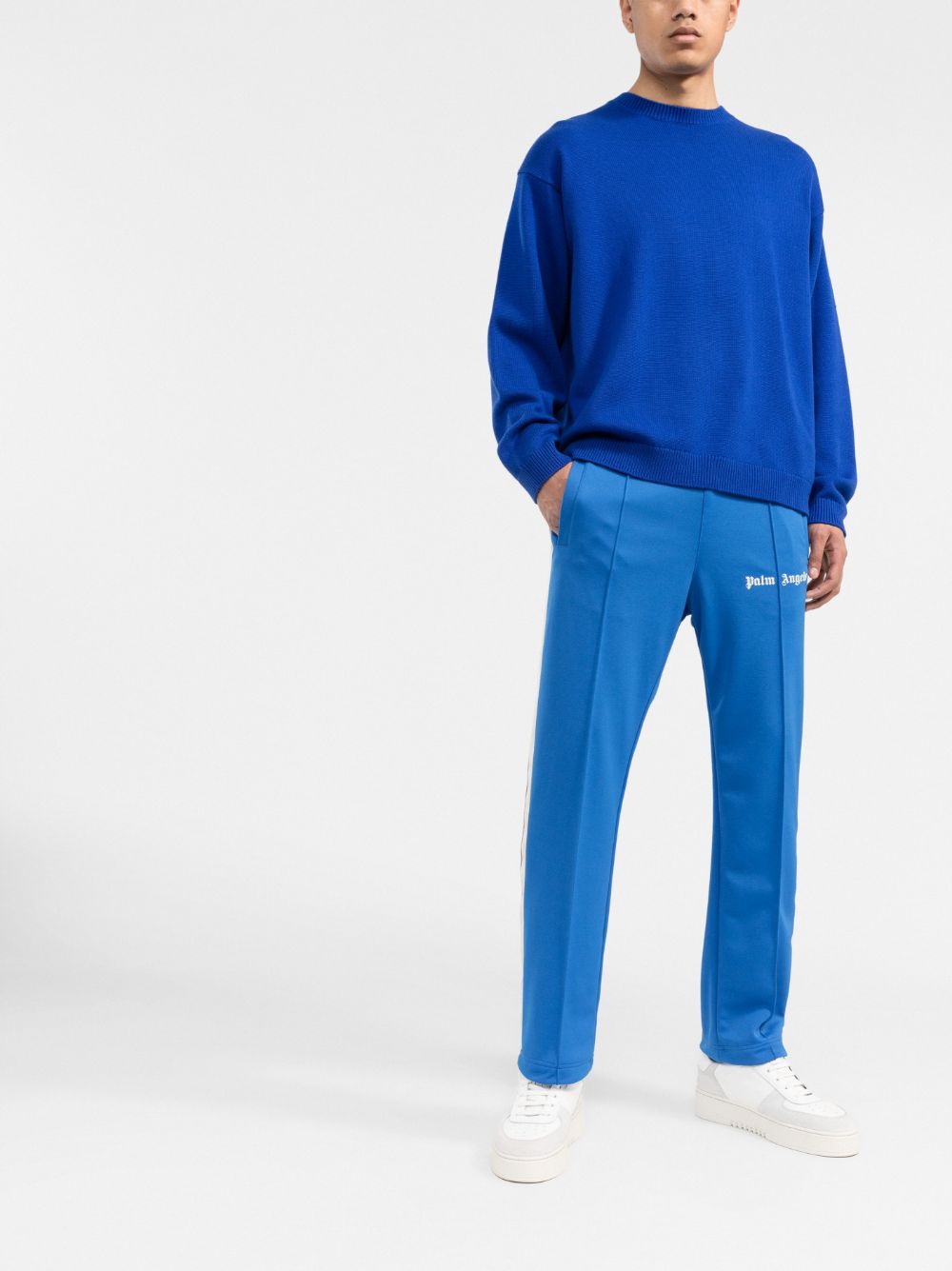 PALM ANGELS Slim Track Pants Blue - MAISONDEFASHION.COM