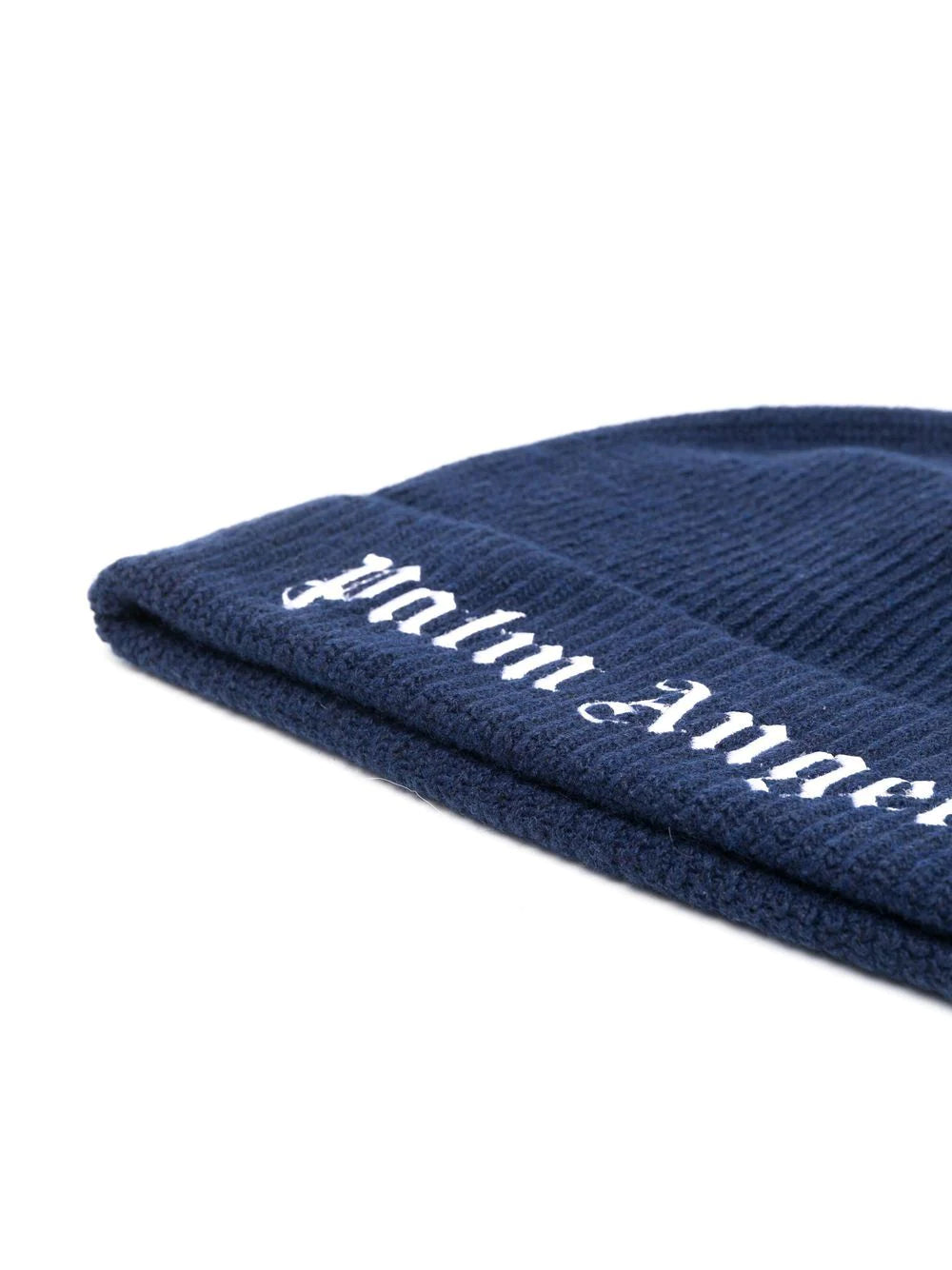 PALM ANGELS KIDS Logo Beanie Navy/White - MAISONDEFASHION.COM