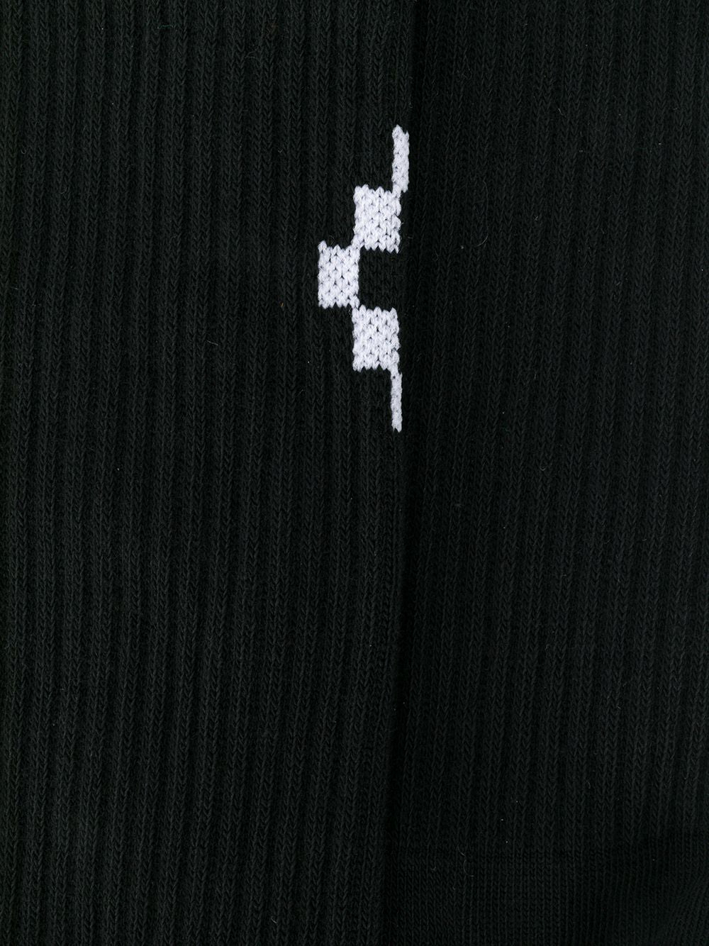 MARCELO BURLON Cross Logo Socks Black - MAISONDEFASHION.COM