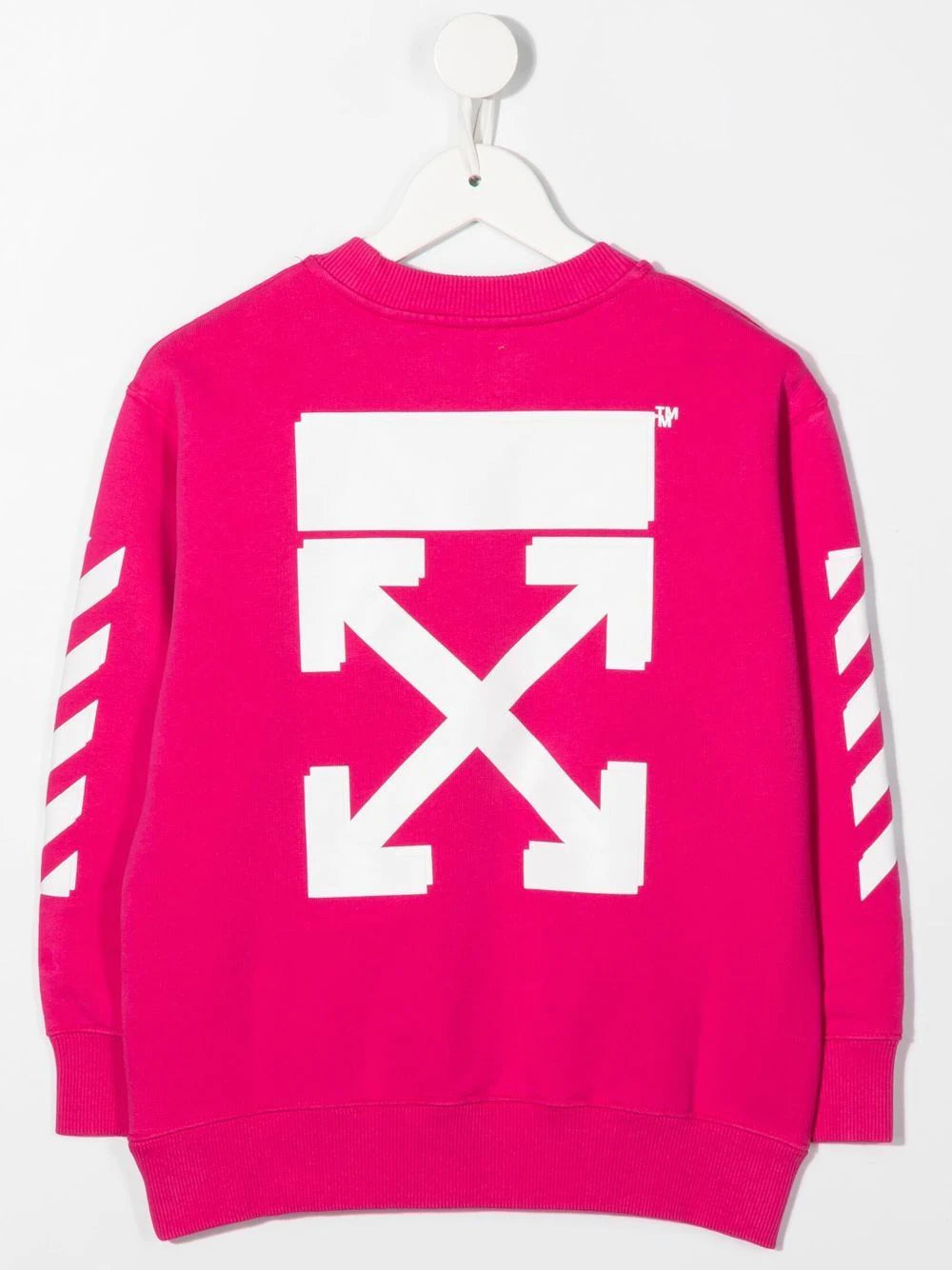 OFF-WHITE KIDS Rubber Arrow Sweatshirt Pink/White - MAISONDEFASHION.COM