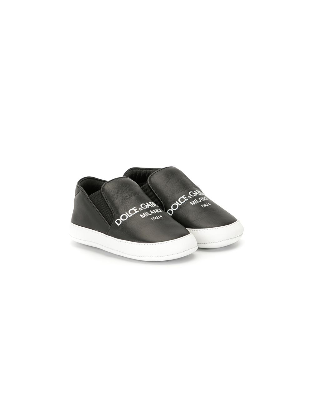 DOLCE & GABBANA KIDS Logo Print Sneakers Black - Maison De Fashion 