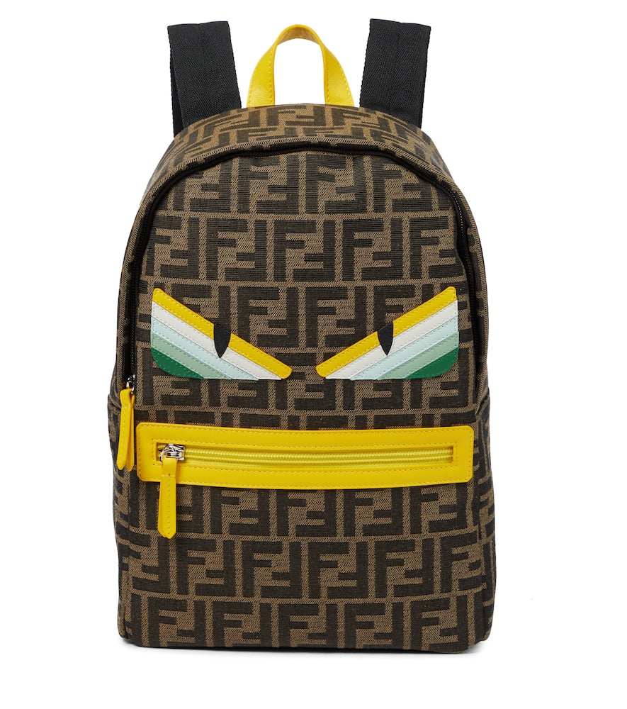 FENDI KIDS Rainbow Eyes FF-logo backpack Brown - MAISONDEFASHION.COM