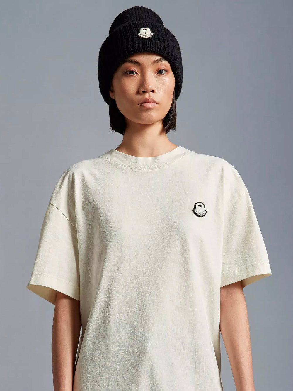 MONCLER GENIUS X 8 MONCLER PALM ANGELS Logo Patch T Shirt White MAISONDEFASHION.COM