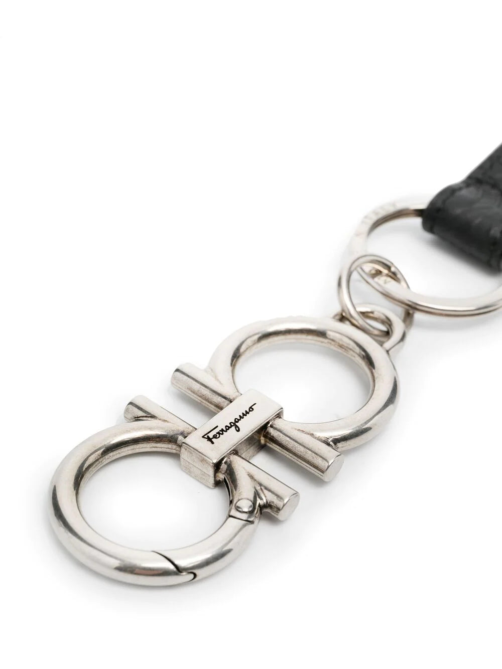 SALVATORE FERRAGAMO Gancini Keychain Black - MAISONDEFASHION.COM