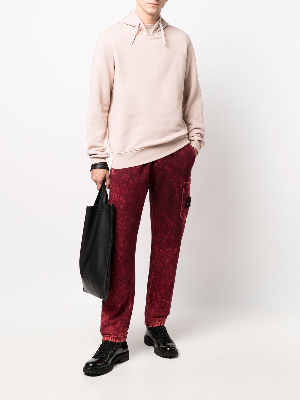 STONE ISLAND Logo Patch Sweatpants Red - MAISONDEFASHION.COM