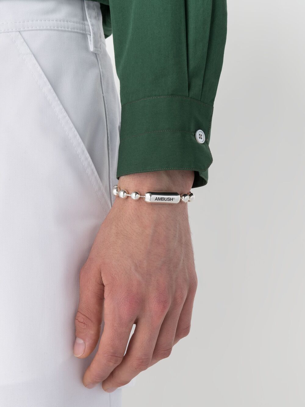 AMBUSH Large ball chain bracelet Silver - MAISONDEFASHION.COM