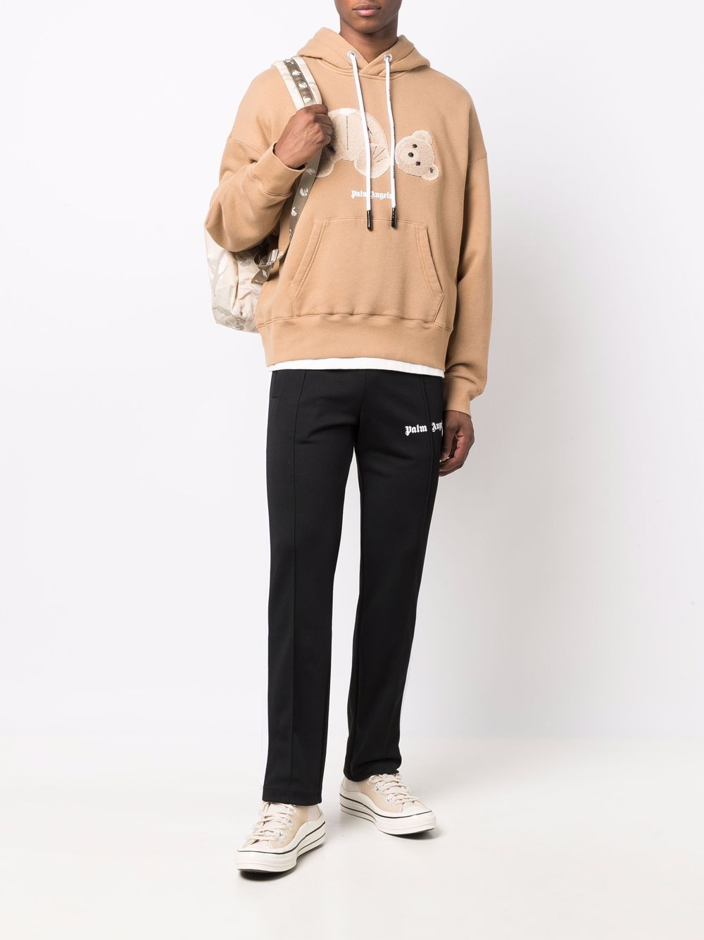 PALM ANGELS Bear Hoodie Beige - MAISONDEFASHION.COM