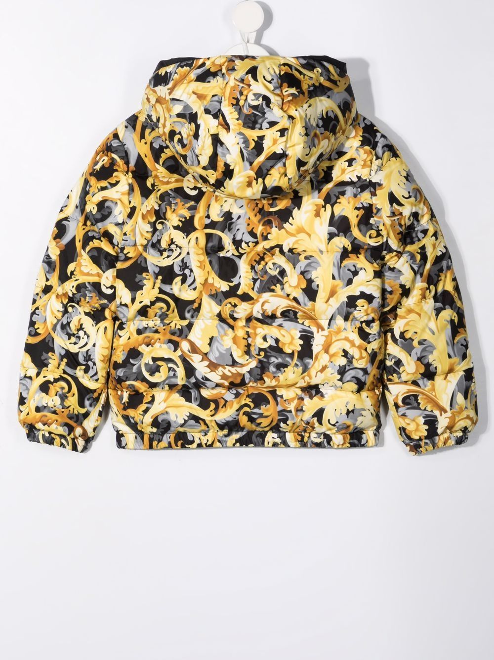 VERSACE KIDS Baroque pattern-print jacket Black/Gold - MAISONDEFASHION.COM
