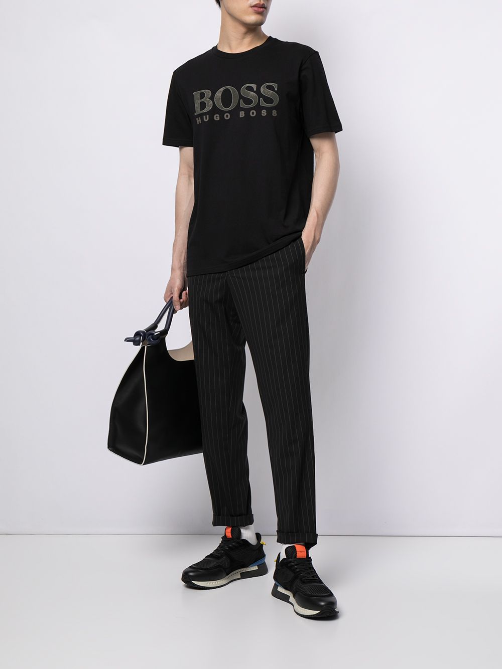 BOSS Logo-print cotton T-shirt Black - MAISONDEFASHION.COM