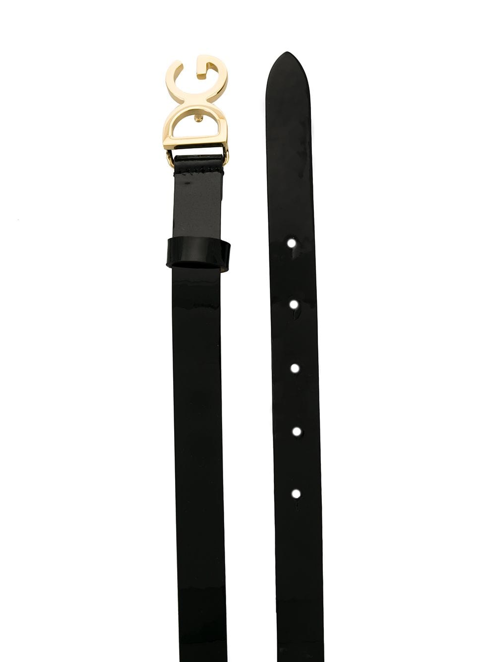 DOLCE & GABBANA KIDS DG-buckle patent leather belt Black - MAISONDEFASHION.COM