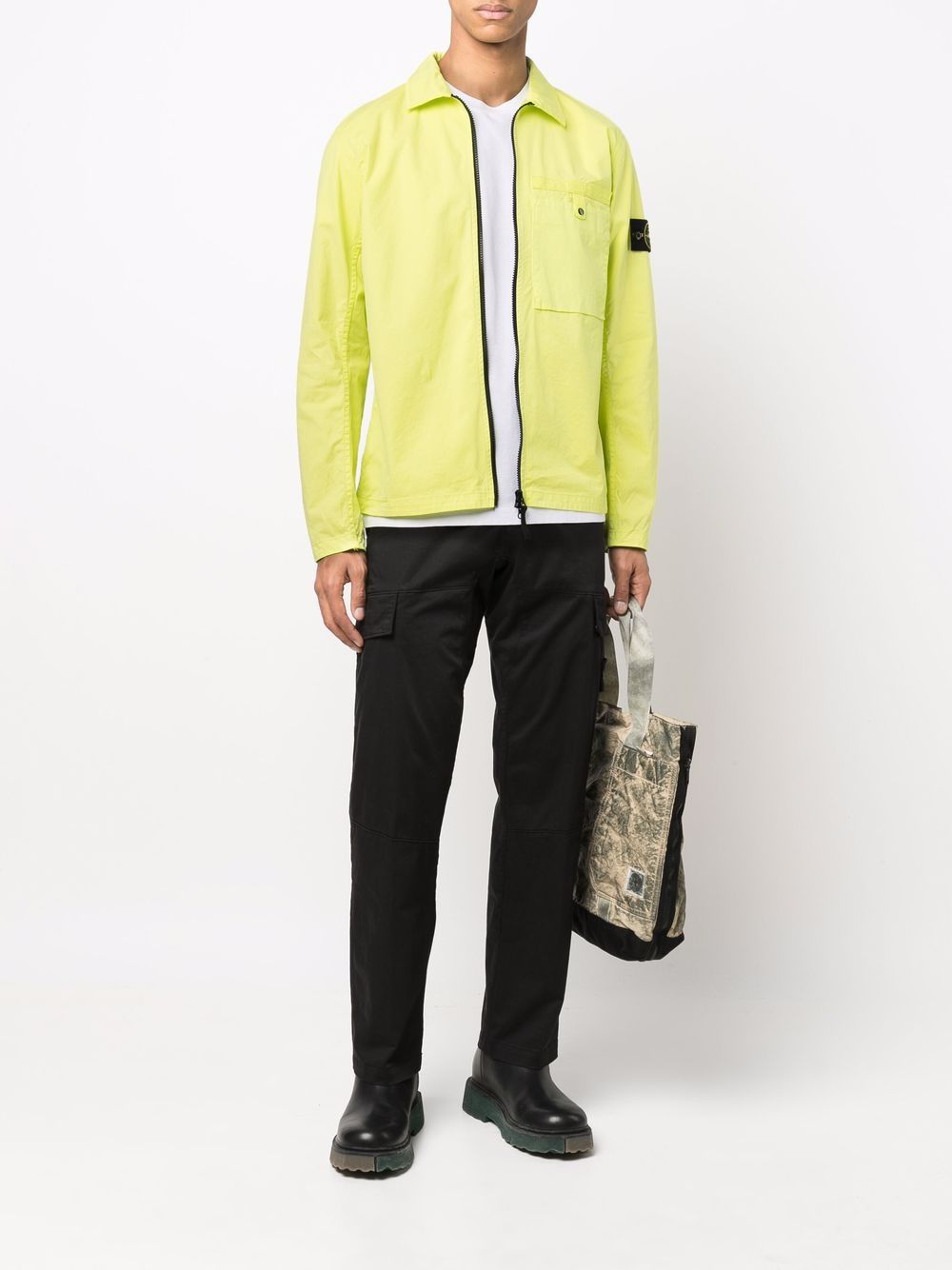 Stone island mustard on sale overshirt