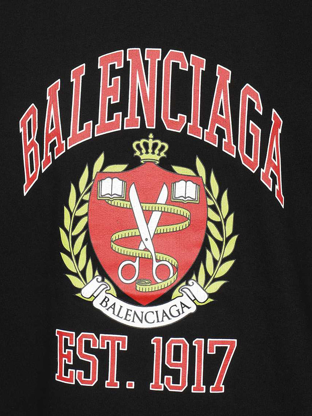 BALENCIAGA College Medium Fit T-Shirt Black - MAISONDEFASHION.COM