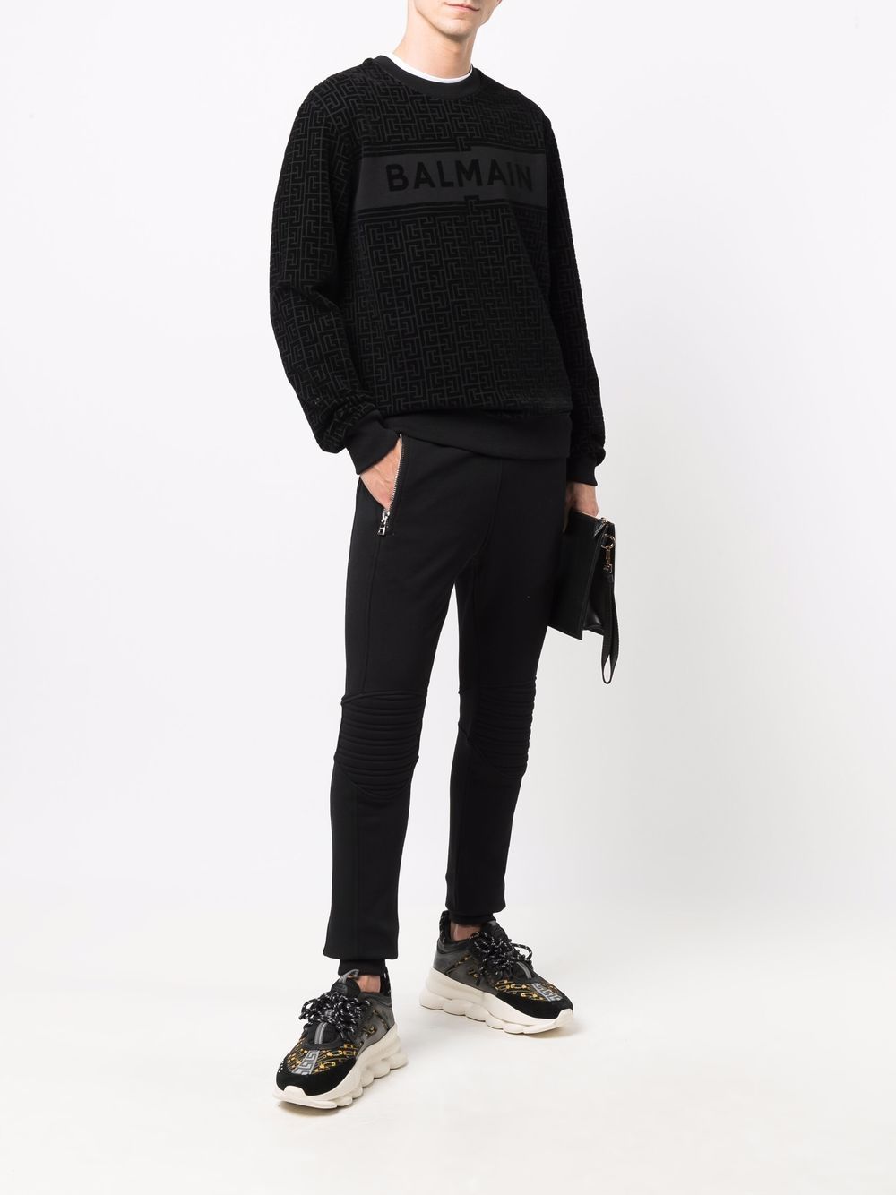 BALMAIN Logo-printed sweatshirt Black - MAISONDEFASHION.COM