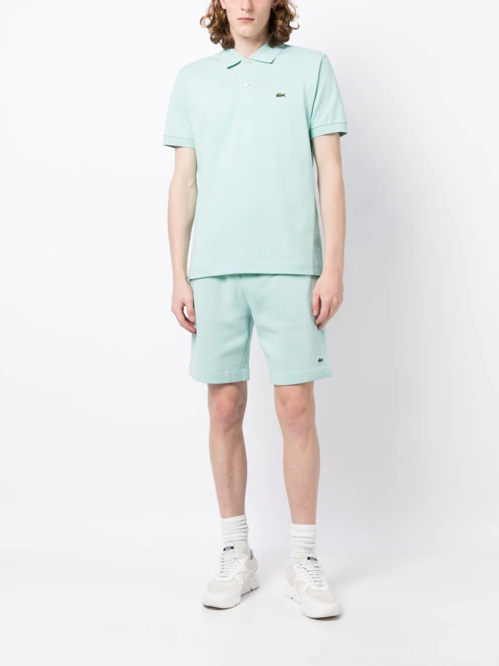 LACOSTE Embroidered Logo Polo Shirt Mint - MAISONDEFASHION.COM