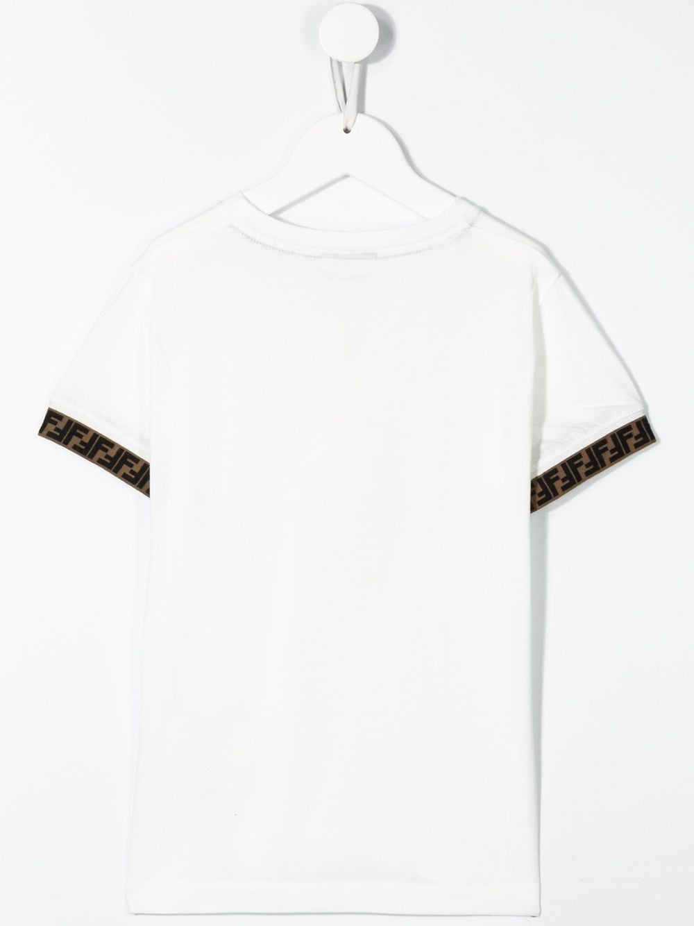 FENDI KIDS Logo Tape T-shirt White - MAISONDEFASHION.COM