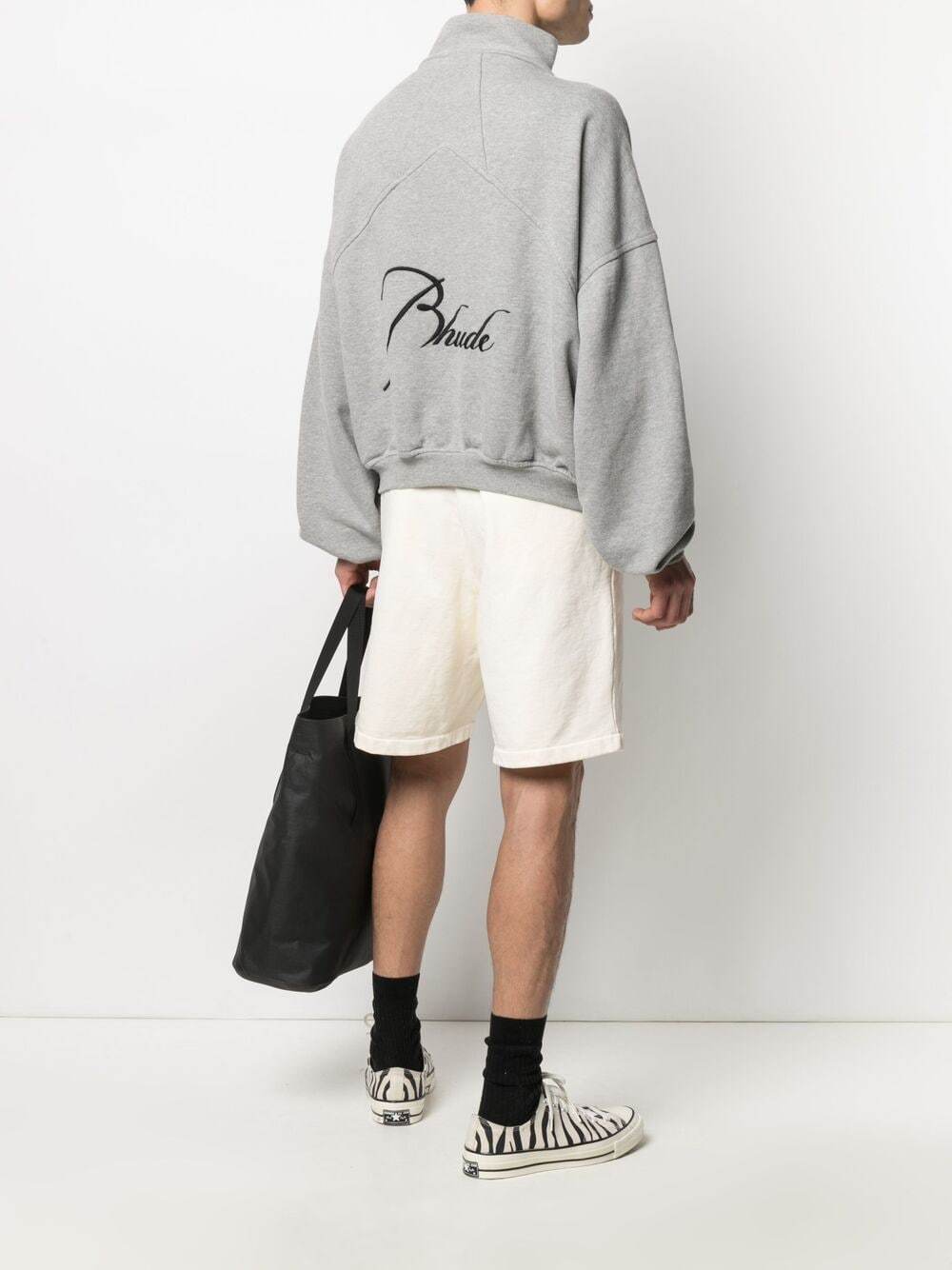RHUDE Quarter Zip Logo Jacket Grey – MAISONDEFASHION.COM
