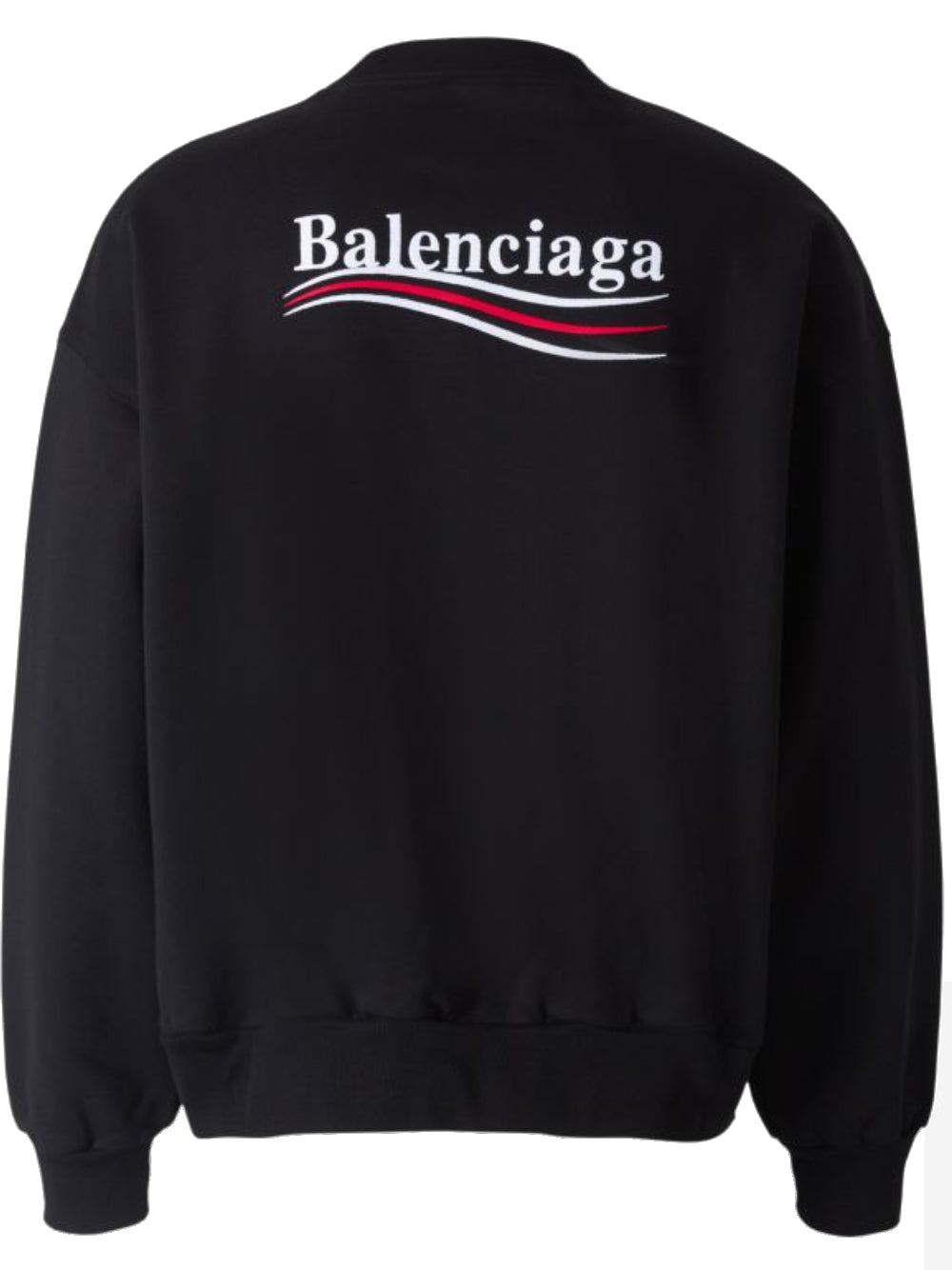 BALENCIAGA Political Logo Crewneck Black - MAISONDEFASHION.COM