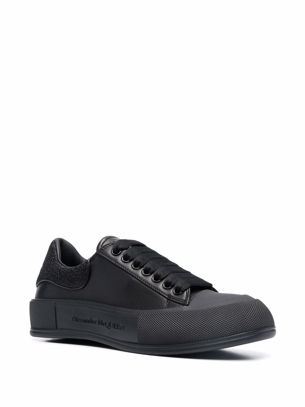 ALEXANDER MCQUEEN Deck Lace Up Sneakers Black - MAISONDEFASHION.COM