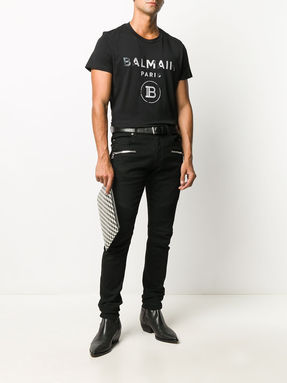 BALMAIN Mirrored Logo T-Shirt Black - Maison De Fashion 