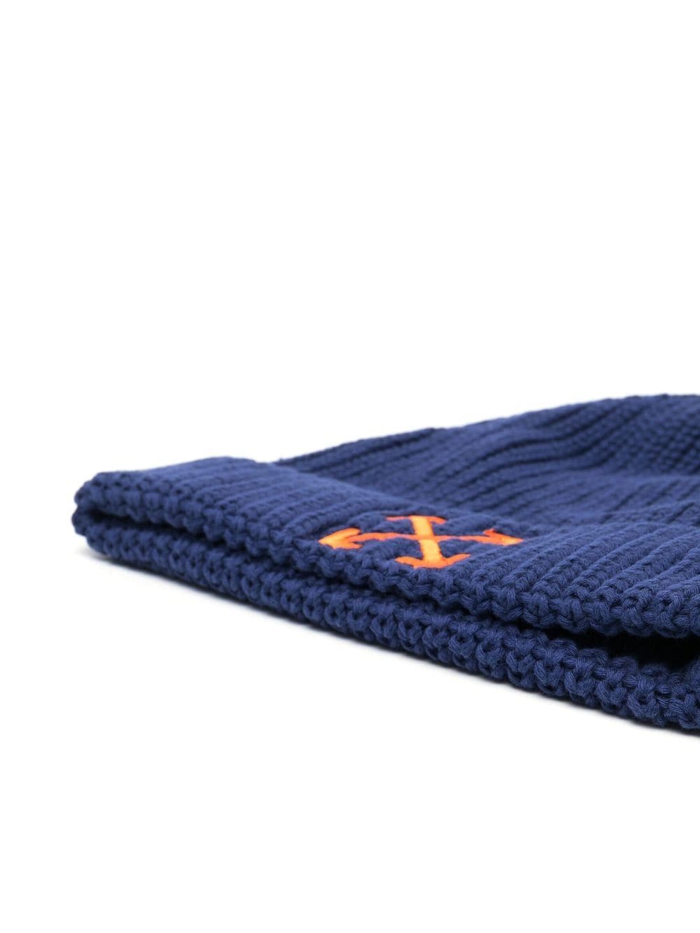 OFF-WHITE KIDS Arrow Logo Beanie Navy/Orange - MAISONDEFASHION.COM