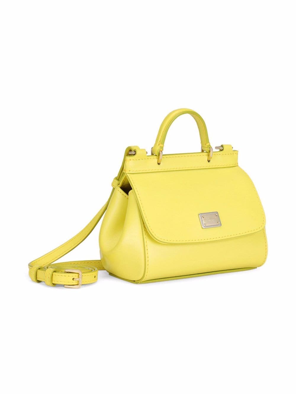DOLCE & GABBANA KIDS Sicily Leather Shoulder Bag Yellow - MAISONDEFASHION.COM