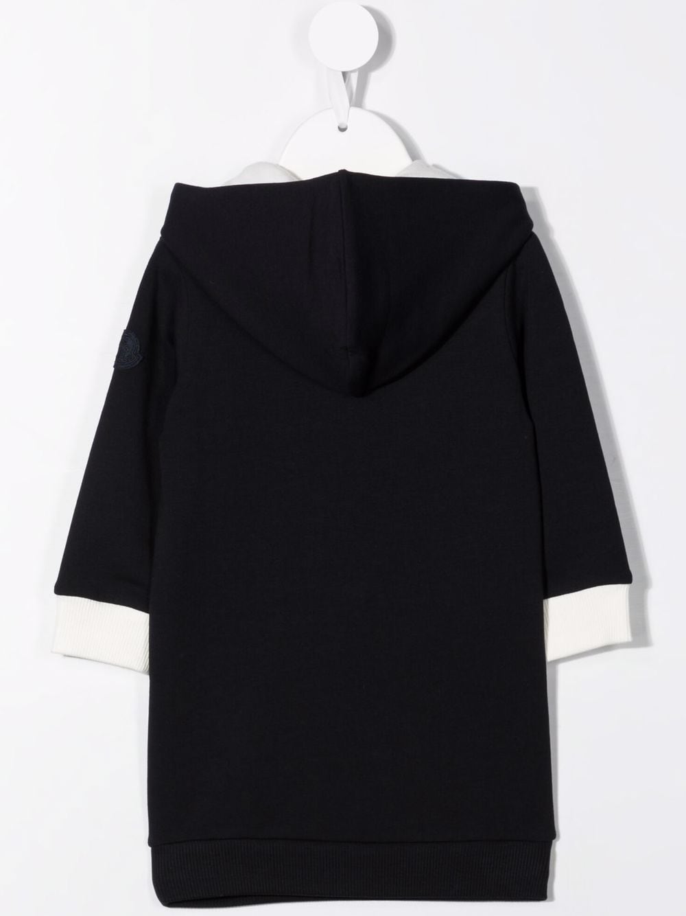MONCLER BABY Slogan-embroidered hooded dress Navy - MAISONDEFASHION.COM
