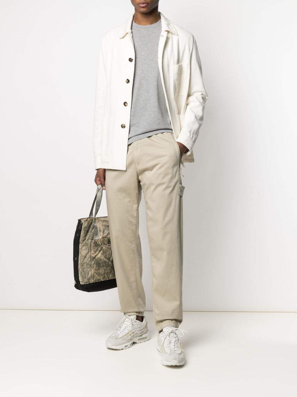 STONE ISLAND Track Pants Beige - MAISONDEFASHION.COM