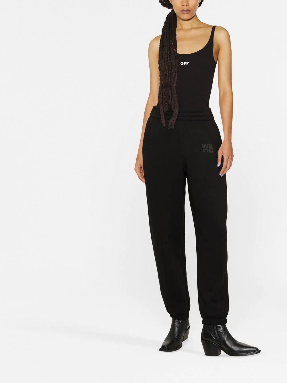 ALEXANDER WANG WOMEN Puff Print Logo Sweat Pants Black - MAISONDEFASHION.COM