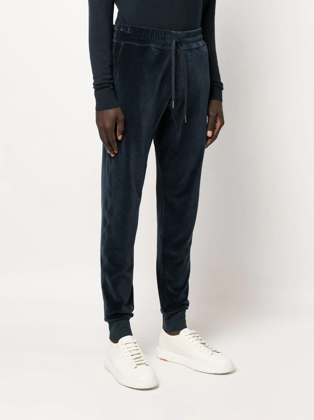 TOM FORD Four-pocket Drawstring-Waist Track Pants Navy - MAISONDEFASHION.COM