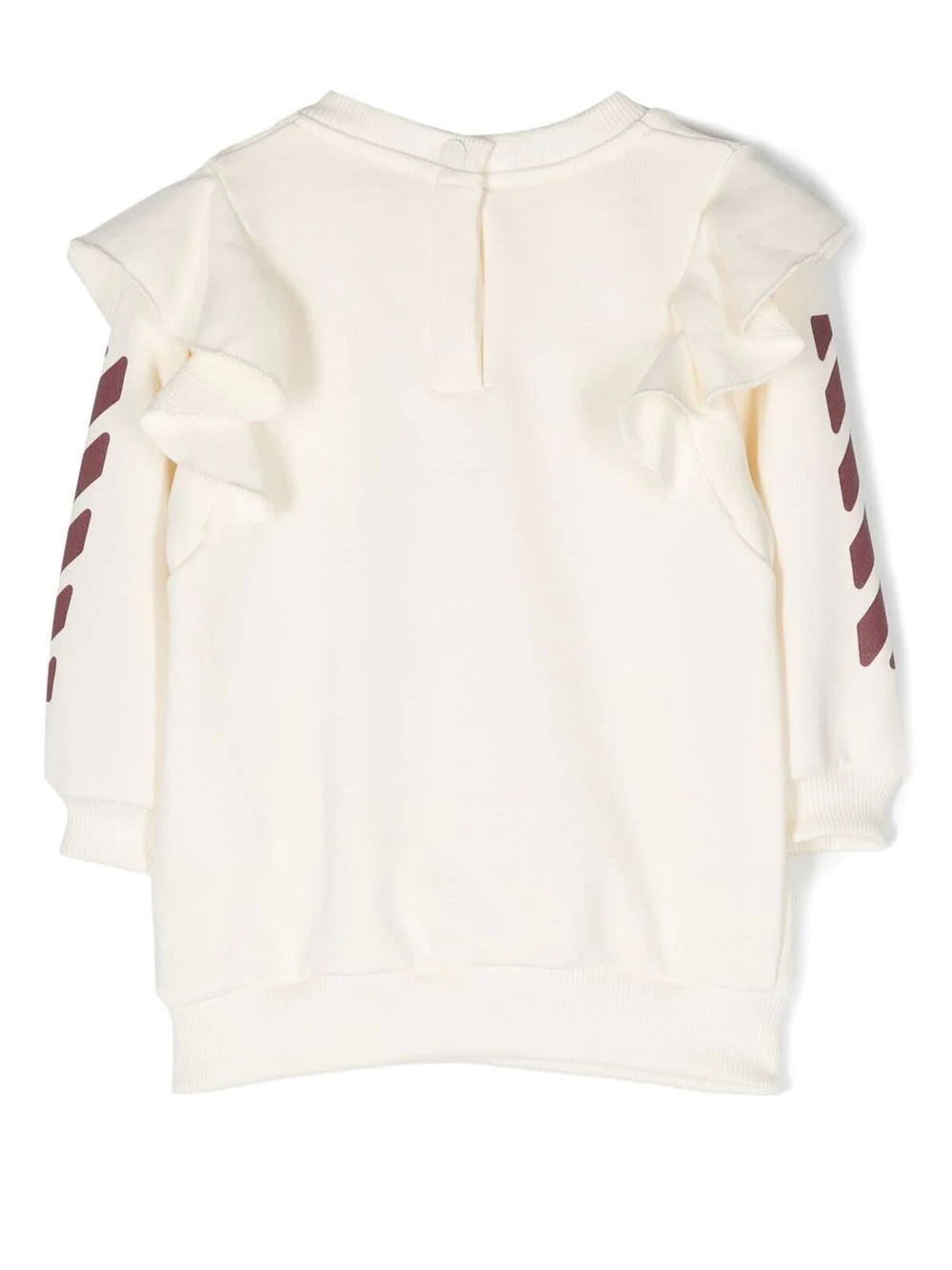 OFF-WHITE KIDS Off Rounded Logo Sweat Dress White/Burgundy - MAISONDEFASHION.COM