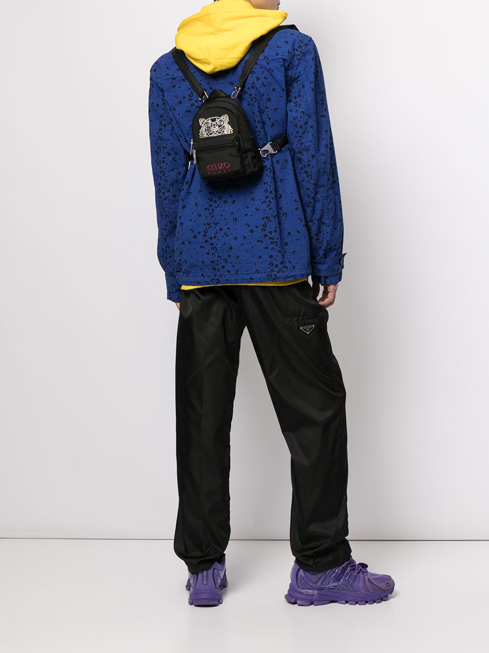 KENZO Canvas Tiger Embroidered Mini Backpack Black - MAISONDEFASHION.COM