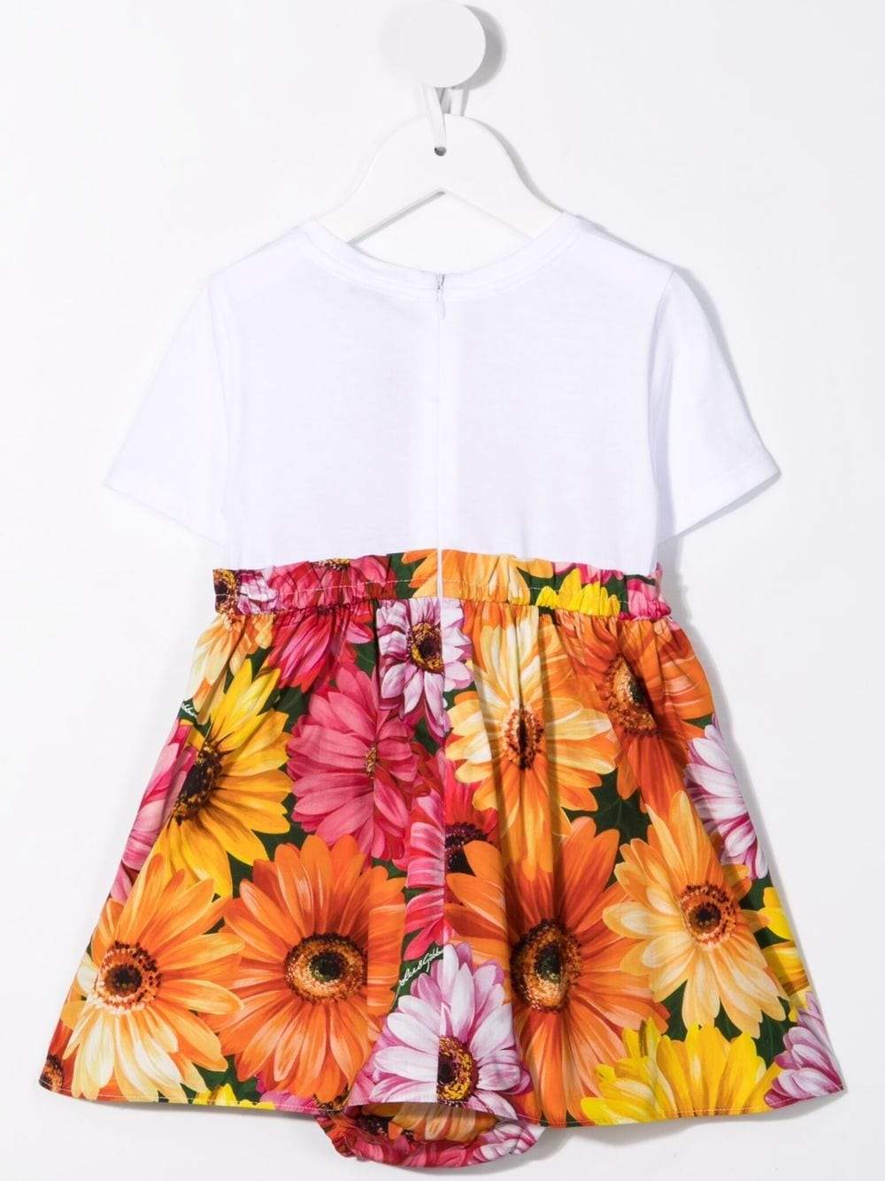 DOLCE & GABANA BABY Floral-print T-shirt dress White - MAISONDEFASHION.COM
