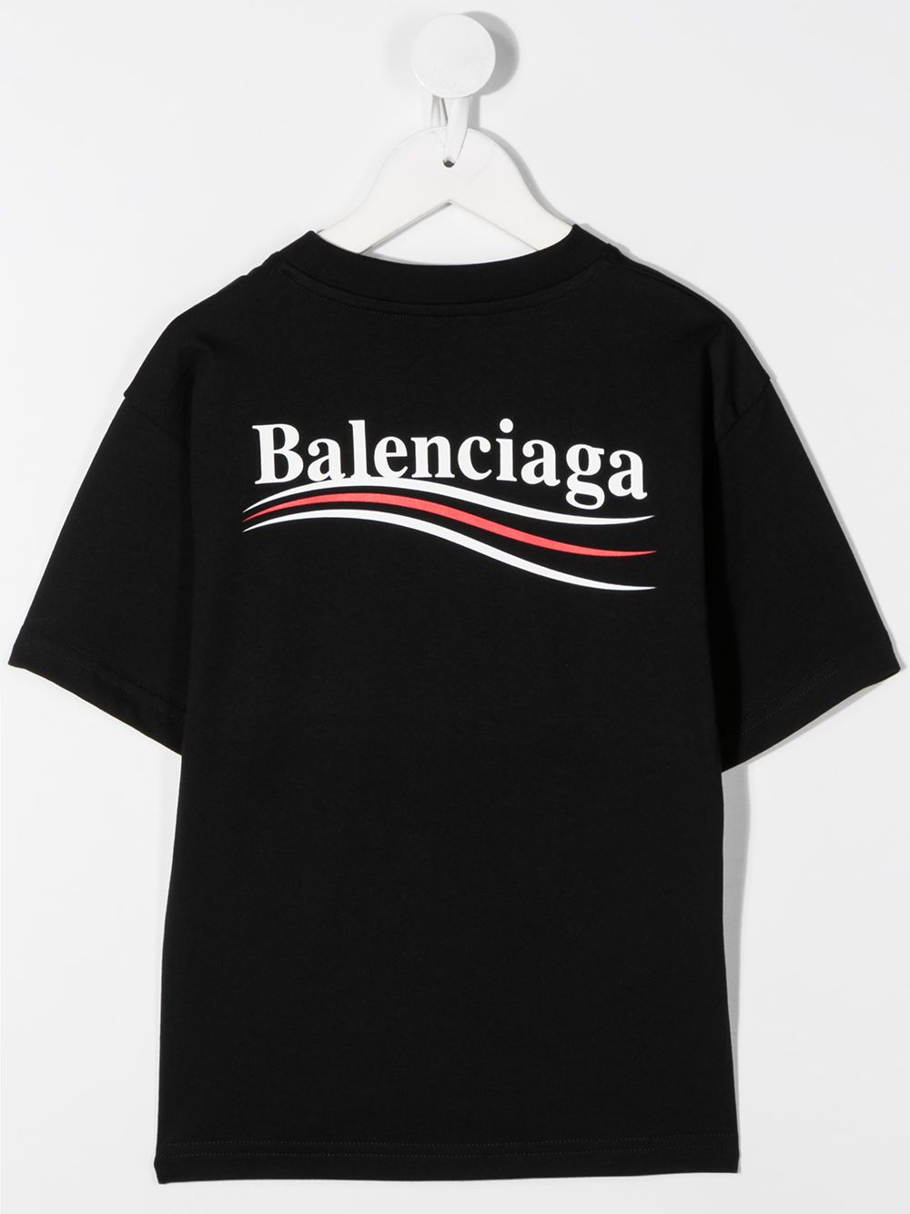 BALENCIAGA KIDS Logo cotton T-shirt Black - MAISONDEFASHION.COM