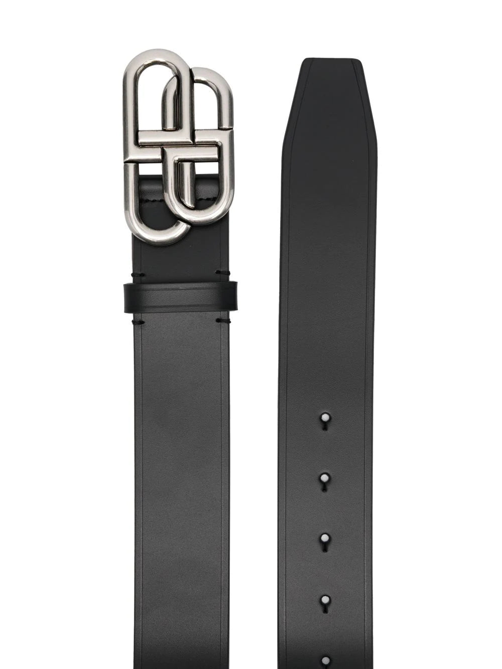 BALENCIAGA BB Extra Large Belt Black/Silver - MAISONDEFASHION.COM