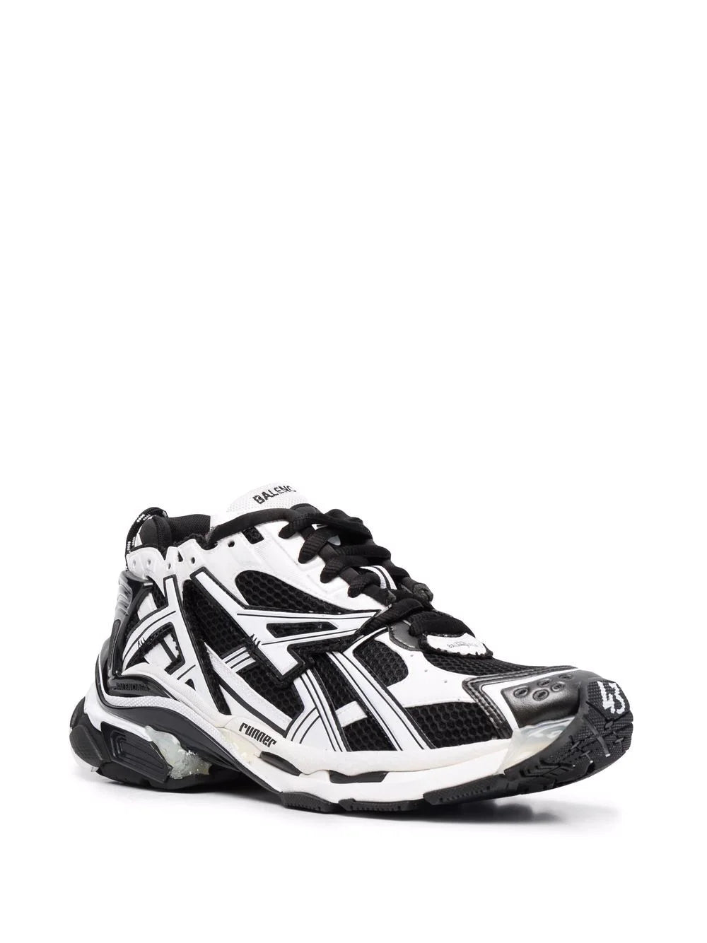 BALENCIAGA Runner Low-Top Sneakers Black/White - MAISONDEFASHION.COM