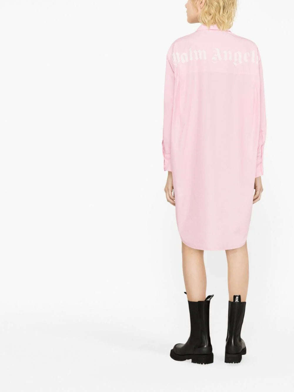 PALM ANGELS WOMEN Overlogo Shirt Dress Pink - MAISONDEFASHION.COM