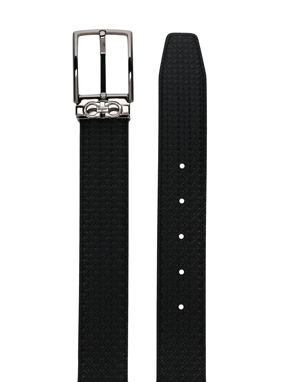 SALVATORE FERRAGAMO Adjustable Gancini Belt Black - MAISONDEFASHION.COM