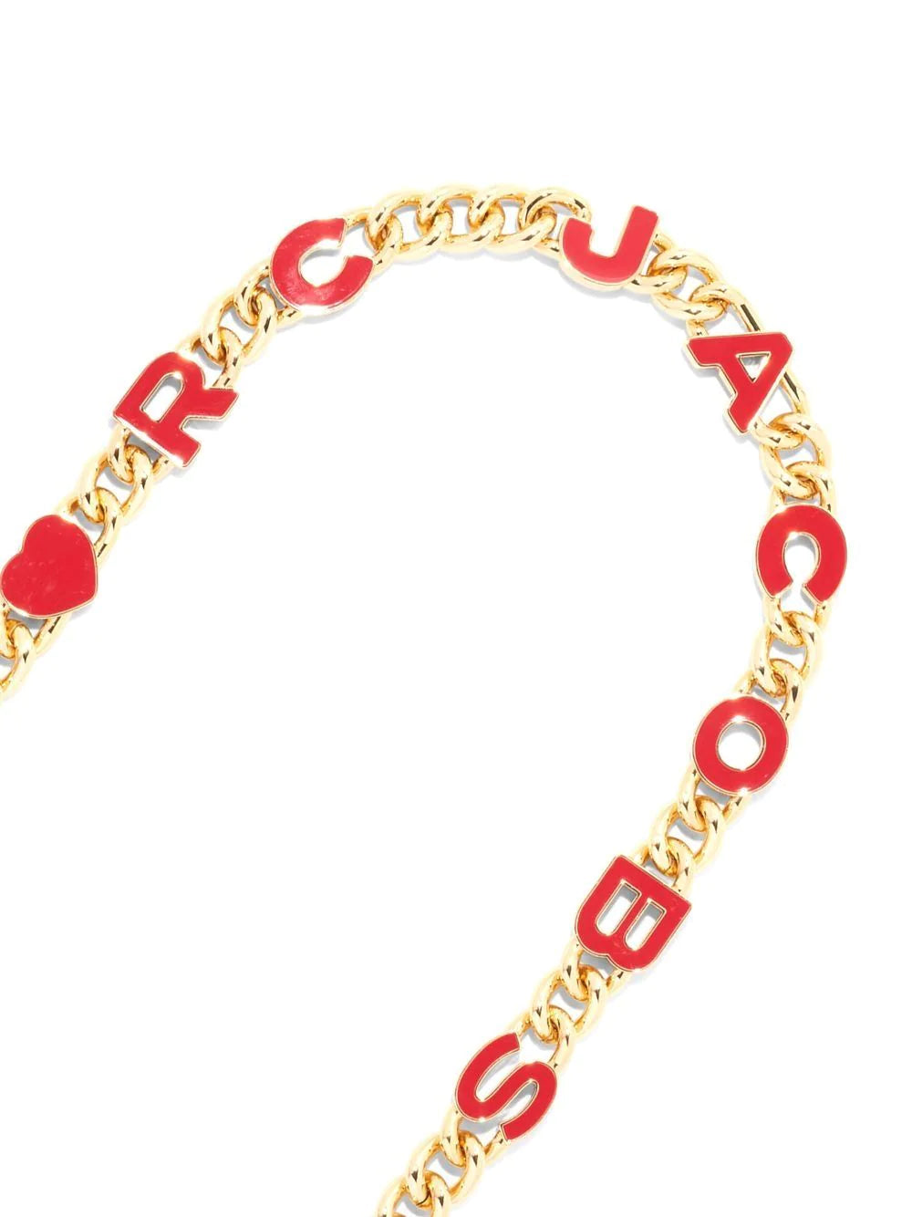 MARC JACOBS WOMEN The Heart Charm Shoulder Chain Strap Gold/Red - MAISONDEFASHION.COM