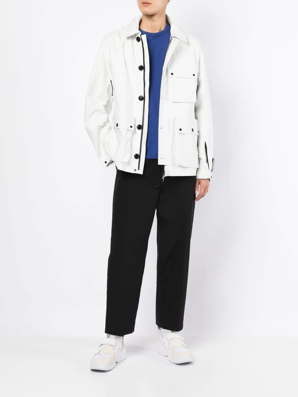 C.P COMPANY Goggles detail shirt jacket White - MAISONDEFASHION.COM