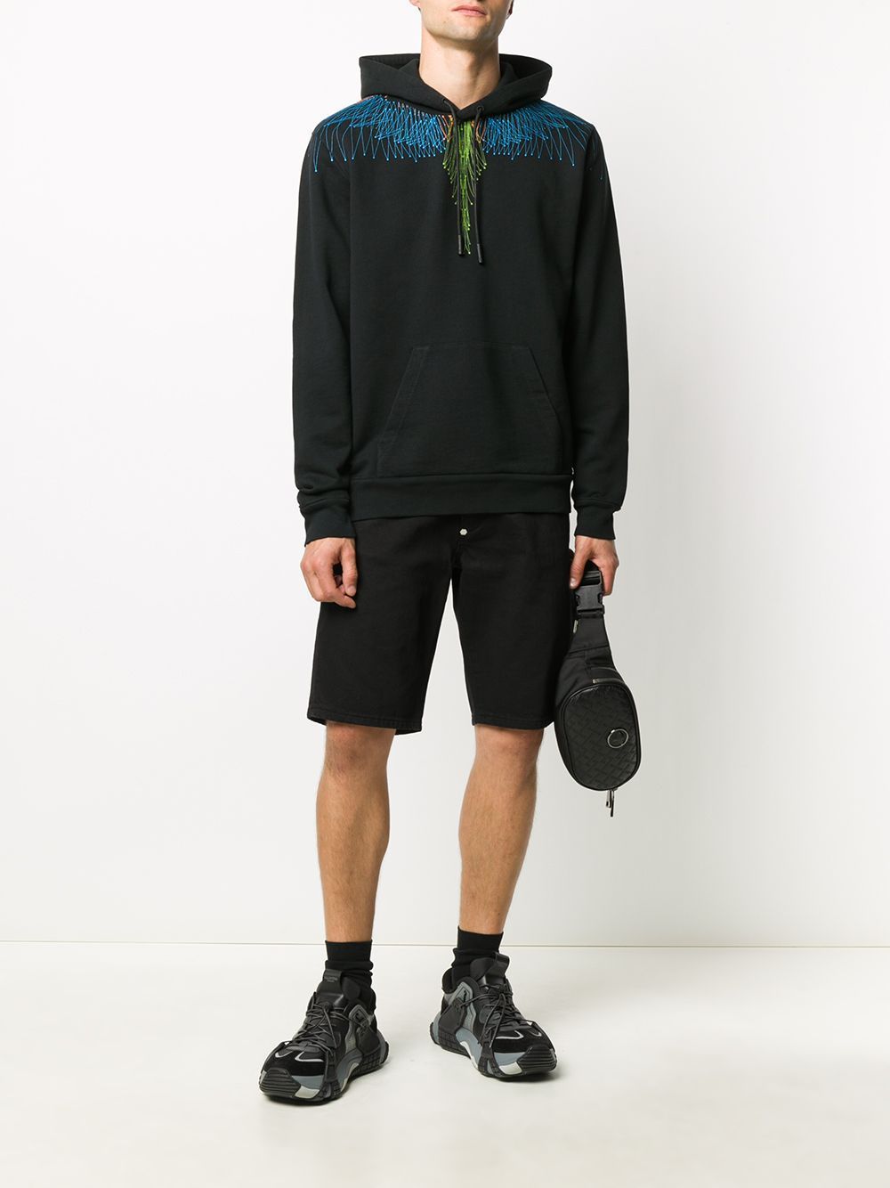 Marcelo Burlon Bezier Wings Hoodie Black - Maison De Fashion 